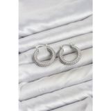 Callerrons Accessories Gümüş Renk Full Zirkon Taşlı Halka Kadın Küpe - EBJ260725W44274
