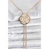 Callerrons Accessories Pirinç Gold Renk Gül Model Asansörlü Kadın Kolye - EBJ251115W38366