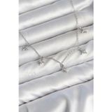 Callerrons Accessories Pirinç Gümüş Renk Sıralı Minimal Kutup Yıldızı Model Kadın Kolye - EBJ260725W44320