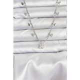 Callerrons Accessories Pirinç Gümüş Renk Zirkon Taşlı Çiçek Model Kadın Kolye - EBJ251115W38382