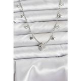 Callerrons Accessories Pirinç Gümüş Renk Zirkon Taşlı Kutup Yıldızı Model Kadın Kolye - EBJ251115W38387