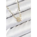 Callerrons Accessories Pirinç Zirkon Taşlı Kutup Yıldızı Model Ezme Zincir Gold Renk Kadın Kolye - EBJ250726W36921