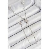Callerrons Accessories Pirinç Zirkon Taşlı Kutup Yıldızı Model Gümüş Renk Y Kolye - EBJ250816W37243