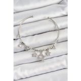Callerrons Accessories Pirinç Zirkon Taşlı Yıldız Model Gümüş Renk Charm Bileklik - EBJ250705W36293