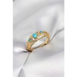 Callerrons Accessories Vintage Model Mavi Taşlı Gold Renk Kadın Yüzük - EBJ260214W39743