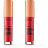 Callista Vivid Shine Lipgloss Nemlendiricili Dudak Parlatıcısı 101 Drop Everything Red, Kırmızı 2li paket