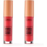 Callista Vivid Shine Lipgloss Nemlendiricili Dudak Parlatıcısı 102 Candied Peach, Turuncu 2li paket