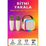 Callysta Kablosuz Karaoke Mikrofon Seti 2’li + Rgb Işıklı Bluetooth Hoparlör | Çocuk &amp; Ev Eğlence Sistemi