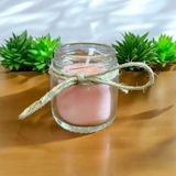 Calma Flame Dekoratif Pembe Soya Mumu El Yapımı Mum , Cam Kavanoz Özel Günlerinize,Nikah,Nişan,Doğum Günü
