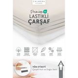 Calmera | %100 Pamuk Penye Lastikli Çarşaf | Tek & Çift Kişilik - Battal - Bej