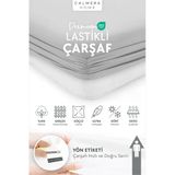 Calmera | %100 Pamuk Penye Lastikli Çarşaf | Tek & Çift Kişilik - Battal - Gri