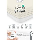 Calmera %100 Pamuk Penye Lastikli Çarşaf - Tek | Çift Kişilik | Battal King Size - Ekru