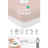 Calmera %100 Pamuk Penye Lastikli Çarşaf - Tek | Çift Kişilik | Battal King Size - Pudra