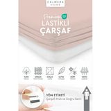 Calmera | %100 Pamuk Penye Lastikli Çarşaf | Tek & Çift Kişilik - Battal - Pudra