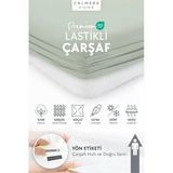 Calmera | %100 Pamuk Penye Lastikli Çarşaf | Tek & Çift Kişilik - Battal - Yeşil