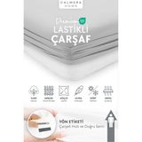 Calmera %100 Pamuk Penye Lastikli Çarşaf | Tek Kişilik | Açık Gri - 90 x 190 cm