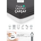 Calmera %100 Pamuk Penye Lastikli Çarşaf | Tek Kişilik | Antrasit - 90 x 190 cm