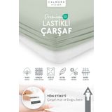 Calmera %100 Pamuk Penye Lastikli Çarşaf - Tek Kişilik | Ara Boy | Plus Ebat - Fitted - Mint - Açık Yeşil
