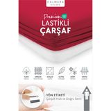 Calmera %100 Pamuk Penye Lastikli Çarşaf | Tek Kişilik | Kırmızı - 90 x 190 cm