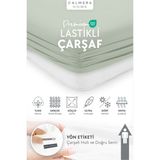 Calmera %100 Pamuk Penye Lastikli Çarşaf | Tek Kişilik | Mint - Açık Yeşil - 90 x 190 cm