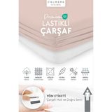 Calmera %100 Pamuk Penye Lastikli Çarşaf | Tek Kişilik | Pudra Pembe - 100 x 200 cm