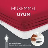 Calmera Home Tek Kişilik %100 Pamuk Penye Lastikli Çarşaf - Fitted Kırmızı - 120x200 Cm