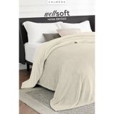 Calmera Wellsoft Çift Kişilik Battaniye | Ultra Yumuşak & Hafif | Peluş | 200 × 220 cm - Ekru