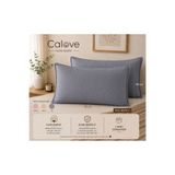 calove Premium %100 Pamuk Gri Yastık Koruyucu Alez 2’li Set Kapitone Yumuşak Dokulu