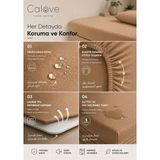 Calove Premium Sıvı Geçirmez Mikrofiber Alez - Tam Kenar Korumalı Yatak Koruyucu (Bebek/tek/çift/battal) - 120 x 200 cm - Kahverengi