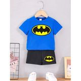 Calp Teks Batman Baskılı Şort/t-Shirt Alt-Üstyazlık Takım - 5 – 6 Yaş - Mavi