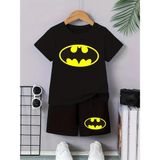 Calp Teks Batman Baskılı Şort/t-Shirt Alt-Üstyazlık Takım - 5 – 6 Yaş - Siyah