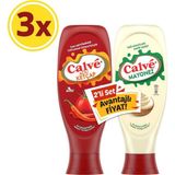 Calve Acılı Ketçap 610 G Mayonez Yağı Azaltılmış 540 G 2'Li Set X3 Adet