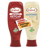 Calve Acılı Ketçap Ve Mayonez 1,15 Kg Büyük Boy Pratik Sos 5'Li Avantaj Paketi