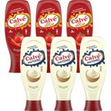 Calve Ketçap Acılı 610 gr & Mayonez 540 gr 6 Li Karma Paket - 1 Paket