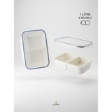 Calvera 2 Bölmeli Sızdırmaz Lunch Box Saklama Kabı - 1 Litre Beslenme Kutusu - 1 lt