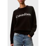 Calvin Klein % 100 Pamuk Logolu Bisiklet Yaka Örme Kazak LV044G313GUB1 Bayan Kazak LV044G313G Ub1 - Siyah