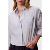 Calvin Klein% 100 Pamuk Regular Fit Çizgili Uzun Kollu Gömlek LV047F105GC1O Bayan GÖMLEK LV047F105G C1O