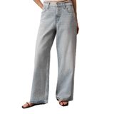 Calvin Klein% 100 Pamuk Wide Leg Fit Normal Bel Jeans LV047F663G1XO Bayan KOT PANTOLON LV047F663G 1XO