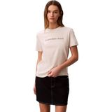 Calvin Klein A- INST LOGO CLASSIC TEE SS Kadın T-shirt, Vanilla Heather, M