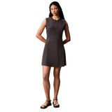 Calvin Klein A-Kesim Yarım Fermuarlı Kolsuz Elbise, S, LV044C214G, Pirate Black, Kadın