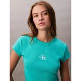 Calvin Klein A- Monogram Baby Tee, Xdz Yeşil Kadın T-Shirt - XL