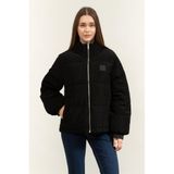 Calvin Klein Aop Mid Weight Down Puffer Jacke Şişme Mont, XL, Aop Mid Weight Down Puffer Jacke, Siyah, Kadın