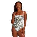 Calvin Klein bandeau one piece-rp Kadın Mayo Ck Shell Olive Aop Medium