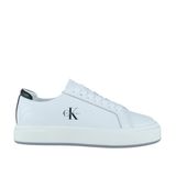 Calvin Klein BASKET CUPS LACEUP LTH ML Kadın Spor Ayakkabı, Bright White/Black, 36
