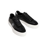 Calvin Klein BASKET CUPS LUP WT LTH SU Kadın Spor Ayakkabı, Black/Bright White/Gray, 36