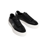Calvin Klein BASKET CUPS LUP WT LTH SU Kadın Spor Ayakkabı, Black/Bright White/Gray, 38