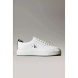 Calvin Klein Basket Cupsole Bağcıklı Deri Çok Renkli Kadın Beyaz Sneaker Yw0yw01945-01W