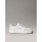 Calvin Klein Basket Cupsole Bağcıklı Deri Karışımlı Kadın Beyaz Sneaker YW0YW02023-0K7