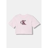 Calvin Klein Baskılı Açık Pembe Kız Çocuk T-Shirt, 5003345538