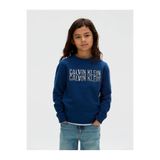 Calvin Klein Baskılı Erkek Çocuk Mavi Sweatshırt IB0IB02527C3I